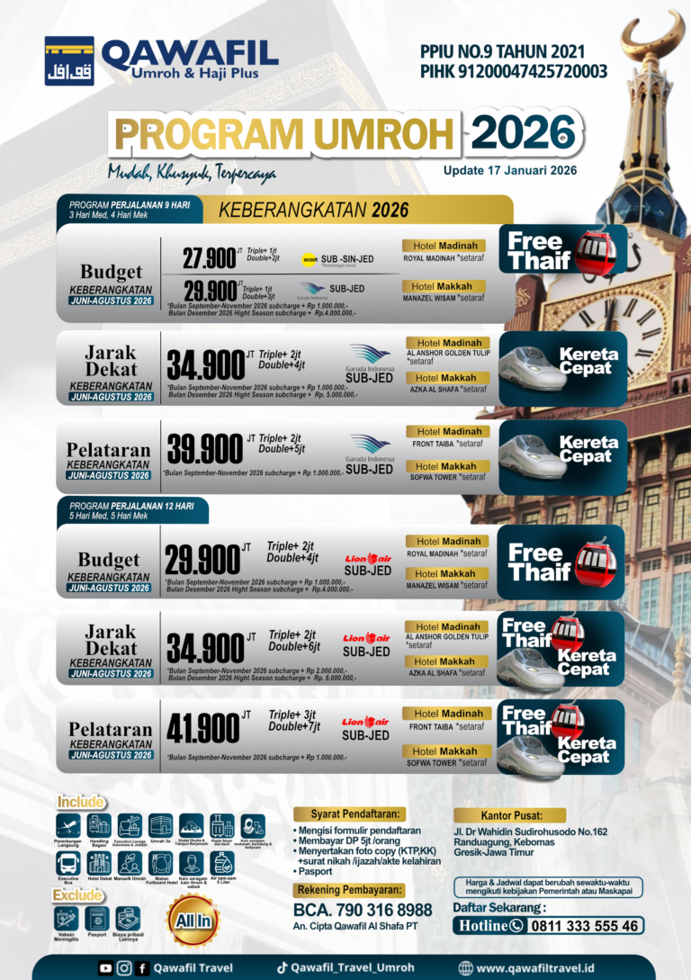 Program Umroh Qawafil Musim Baru 2026 M/1447 H